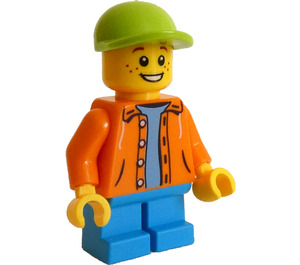 LEGO Boy с портокал Яке Минифигурка