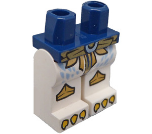 LEGO Тъмно синьо Минифигурка Бедра и крака с Gold Колан и Knee Covers и Жълто Talons (13015 / 14368)