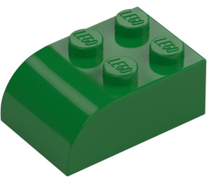 LEGO зелено Наклон Тухла 2 x 3 с Извит връх (6215)