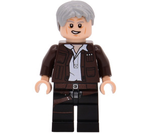 LEGO Han Solo с Сив коса (Neutral / Lopsided Ухилете се) Минифигурка