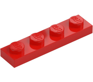 LEGO червен Плоча 1 x 4 (3710)