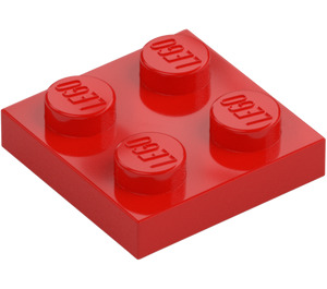 LEGO червен Плоча 2 x 2 (3022 / 94148)