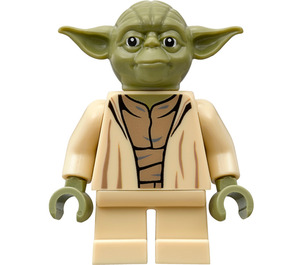 LEGO Yoda с Olive зелено Skin и Голям Robe Creases Минифигурка