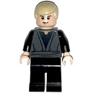 LEGO Luke Skywalker с Dark Stone Сив Jedi Robe и тен коса (Smile) Минифигурка