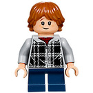 LEGO Ron Weasley с Сив Plaid Суичър с качулка Минифигурка