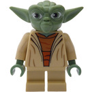 LEGO Yoda с Пясъчно зелено Skin и Бяло коса с Printed обратно Минифигурка