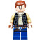 LEGO Han Solo с Черно Жилетка с Pockets и Dark Син Крака с Гладка коса Минифигурка