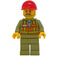 LEGO Влак Worker с червен Шапка с козирка Минифигурка