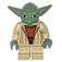 LEGO Yoda с Пясъчно зелено Skin и Бяло коса Минифигурка