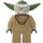 LEGO Yoda с Пясъчно зелено Skin и Бяло коса с Printed обратно Минифигурка